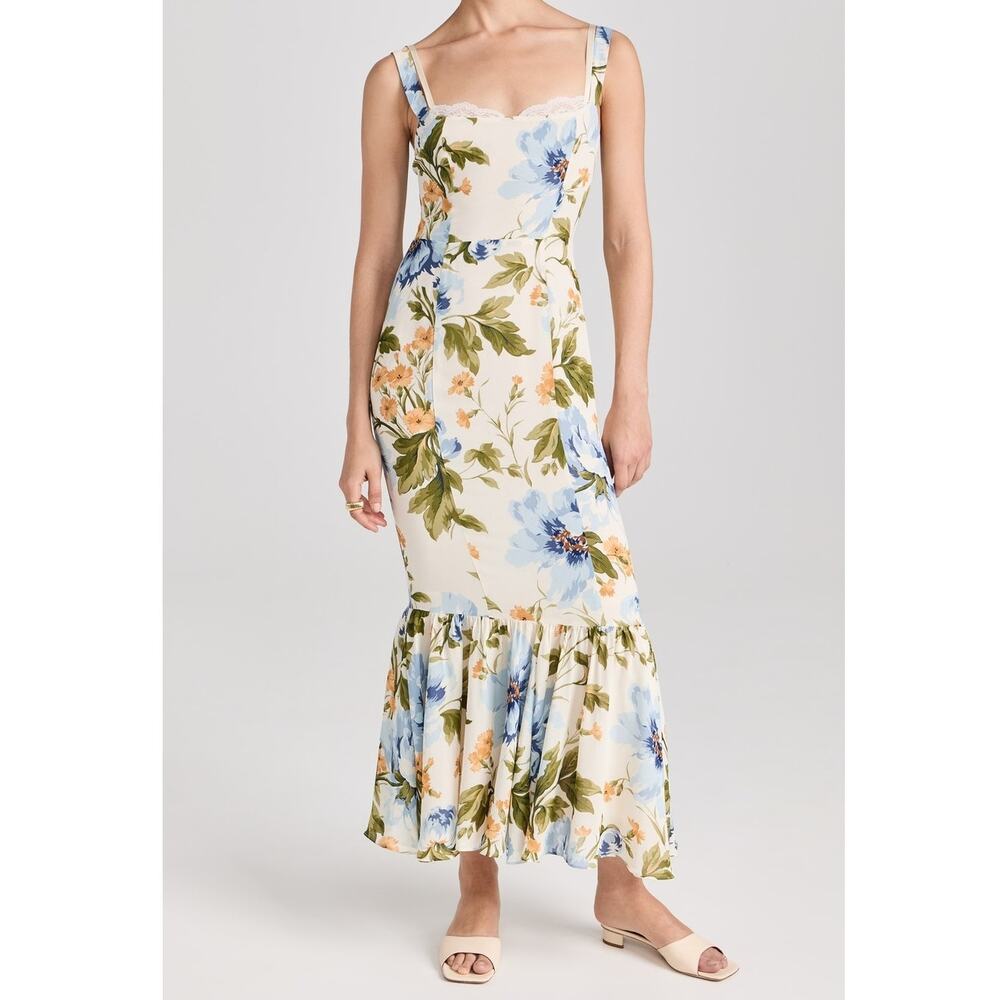 Reformation Irisa Dress Botanist NWT Floral White Multi Sleeveless Women's 8